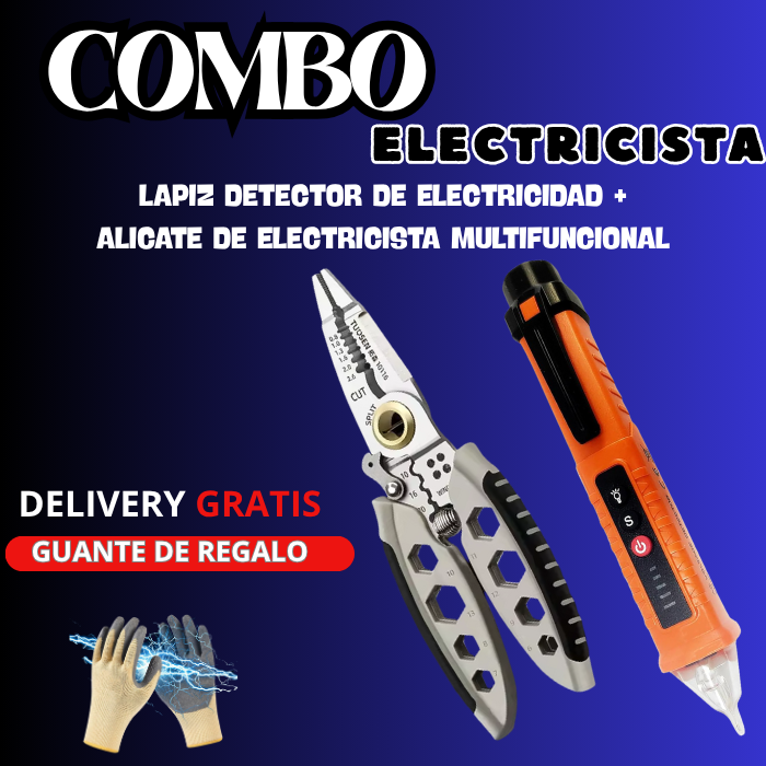 KIT ELECTRISTA ( LAPIZ DETECTOR + ALICATE MULTIFUNCIONAL)