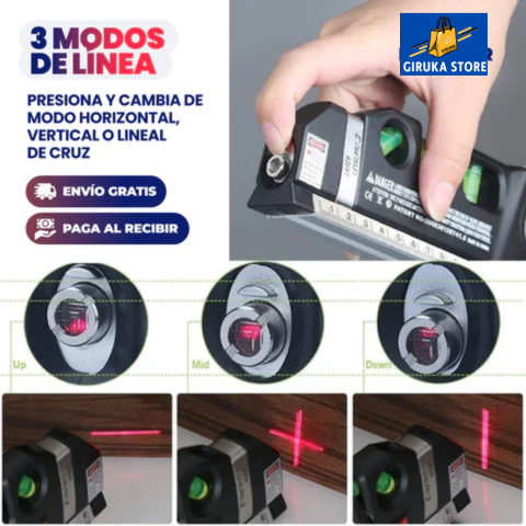 HUINCHA CON NIVEL LASER 4 EN 1