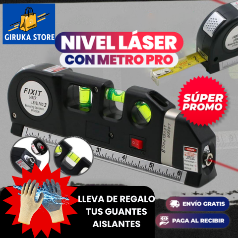 HUINCHA CON NIVEL LASER 4 EN 1